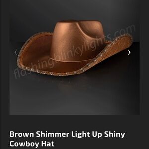 Brown Shimmer Light Up Cowboy Hat
